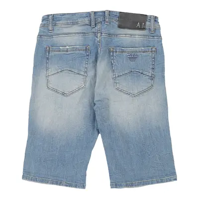 Armani Jeans Skinny Denim Shorts - 31W 11L Blue Cotton Blend