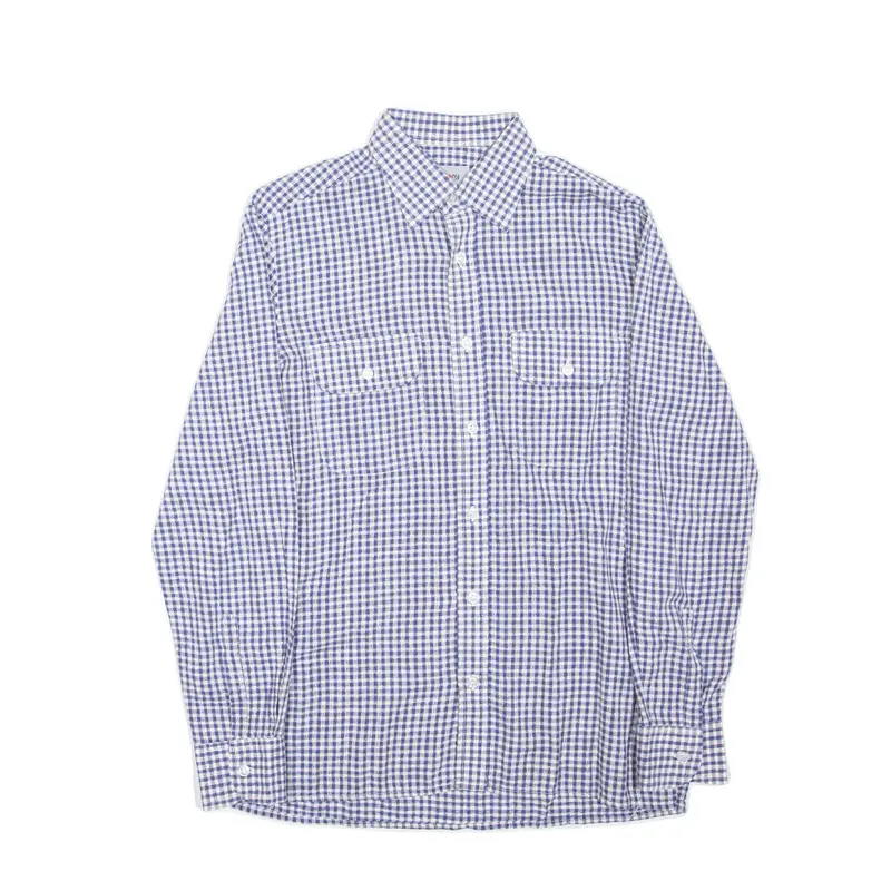 ANTHONY Mens Shirt Blue Check Long Sleeve S