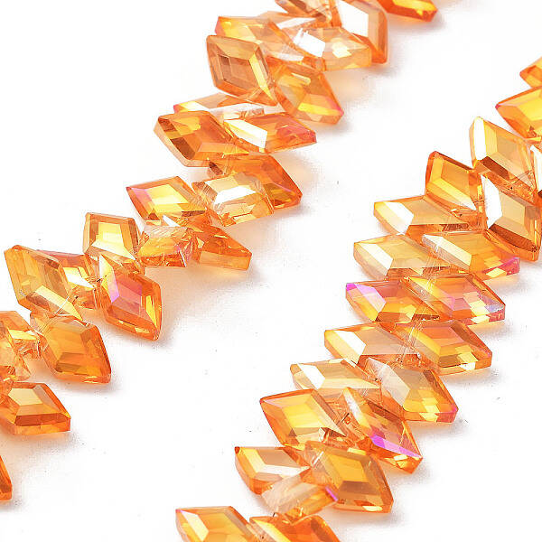 Electroplate Rhombus Glass Beads Strands