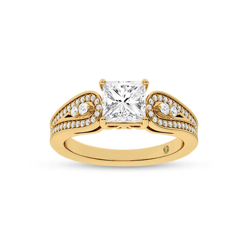 Cosma Mystical Princess Cut Lab Grown Diamond Engagement Ring | 10K Yellow Gold 3 CT. TW.