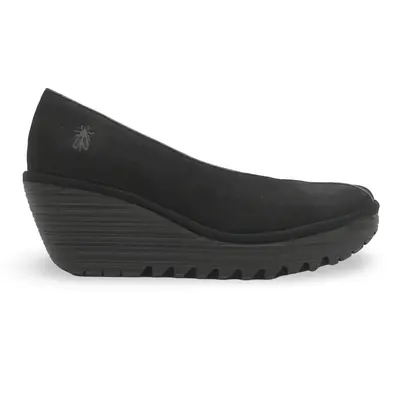 Fly London YEIF566FLY Cupido Leather Women's Heels Shoes - Black - Size:US 7-7.5 Women