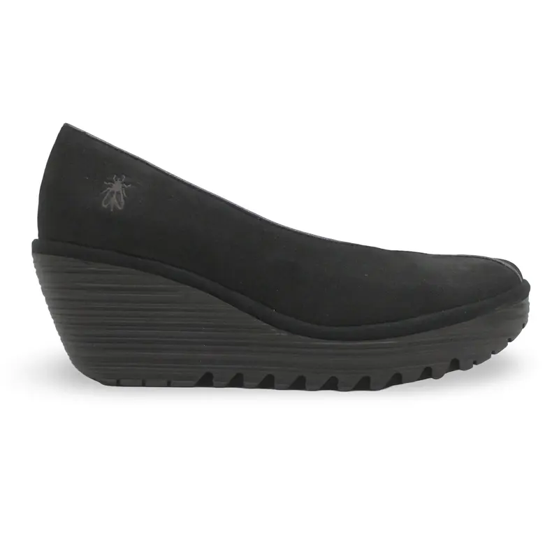 Fly London YEIF566FLY Cupido Leather Women's Heels Shoes - Black - Size:US 7-7.5 Women