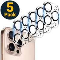 5-PACK Camera Lens Protector for iPhone 16 15 14 13 12 11 Pro Max, 9H Tempered Glass, Night Shooting Mode, High Definition