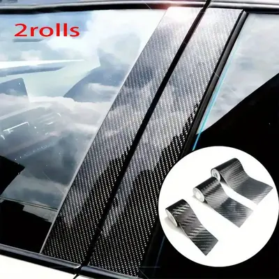 Car Window Decal Sticker, 3D Carbon Fiber Pattern Window Decal, Auto Wrap, Universal Car Exterior Decorative Sticker