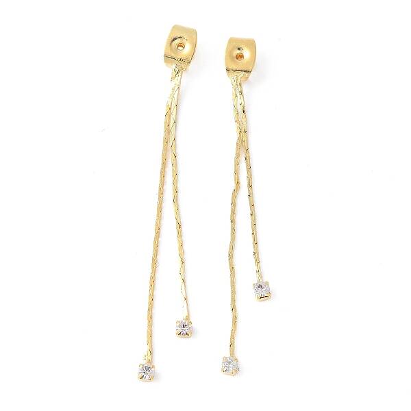 Brass Micro Pave Cubic Zirconia Earring Nuts