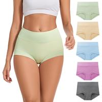 5 Pack Womens Cotton High Waisted Full Coverage Underwear(Regular & Plus Size)