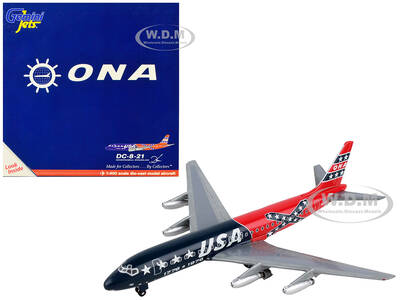 McDonnell Douglas DC-8-21 Commercial Aircraft Overseas National Airways - USA Blue and Red Confederate Flag Livery 1/400 Diec...