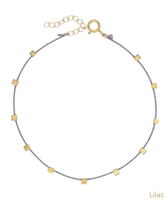 Hilo Anklet | Metal Color: Gold | Color: Lilac