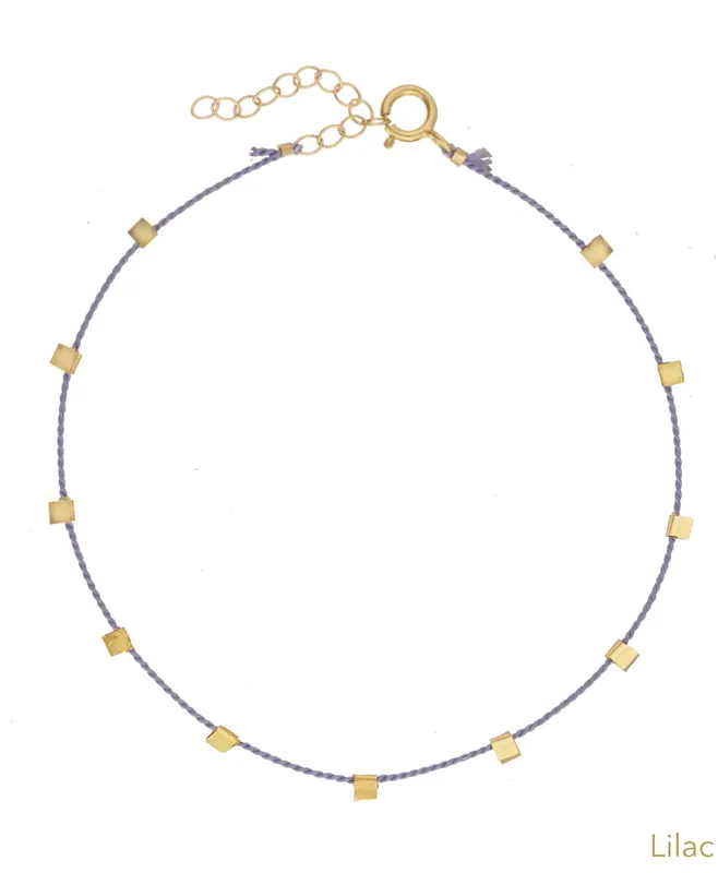 Hilo Anklet | Metal Color: Gold | Color: Lilac