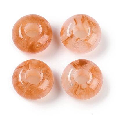 Resin European Beads with Glitter Powder