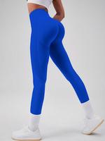 Women's Solid High Waist Sports Leggings, Casual Comfy Breathable Skinny Pants for Yoga Gym Workout Running, Ladies Sportswea...