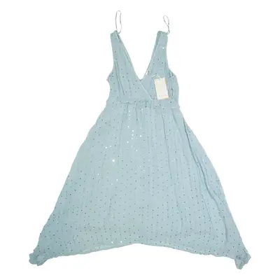 MONSOON Womens Fit & Flare Dress Blue Viscose Sleeveless Midi S