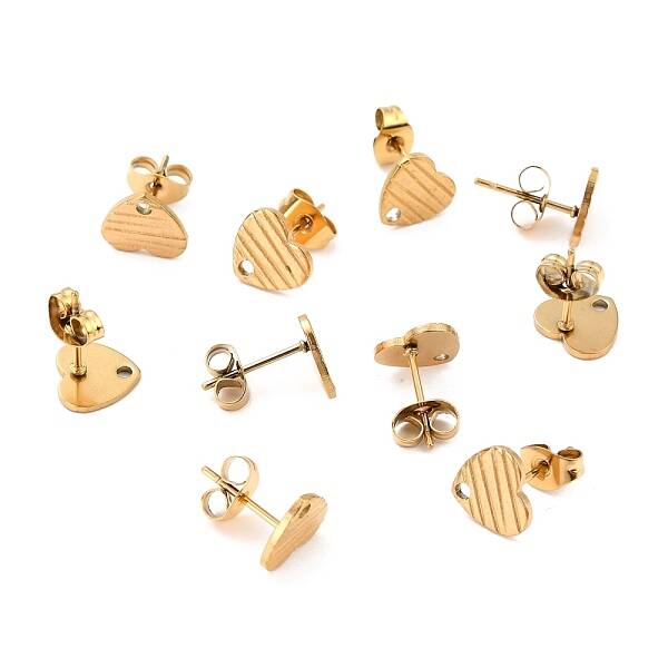 Ion Plating(IP) 304 Stainless Steel Stud Earring Findings