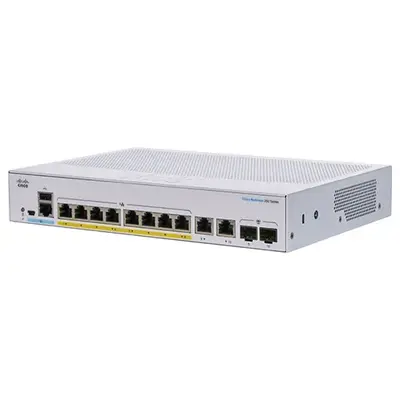 Cisco CBS250-8P-E-2G | Business 250 Series 8 x Ports 10/100/1000Base-T + 2 x SFP Layer 3 2U Managed Gigabit Ethernet Network ...