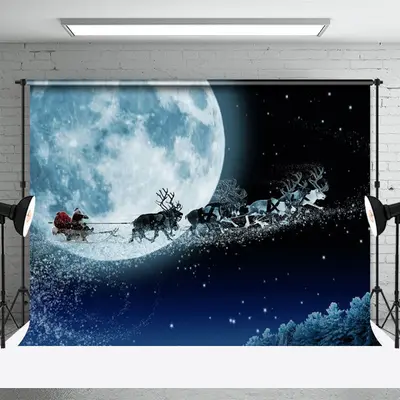 Seleno Santa Claus Elks Christmas Photo Backdrop - Aperturee