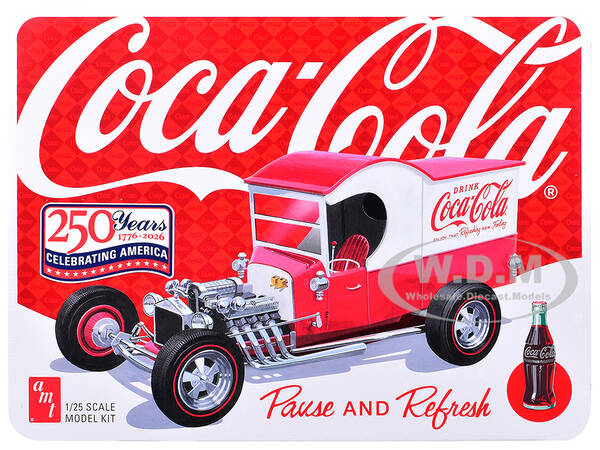 Skill 2 Model Kit Ford Model T Panel Coca-Cola with Collector Tin 1/25 Scale Model by AMT