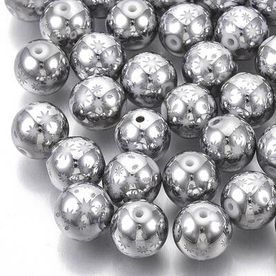 Christmas Electroplate Glass Beads