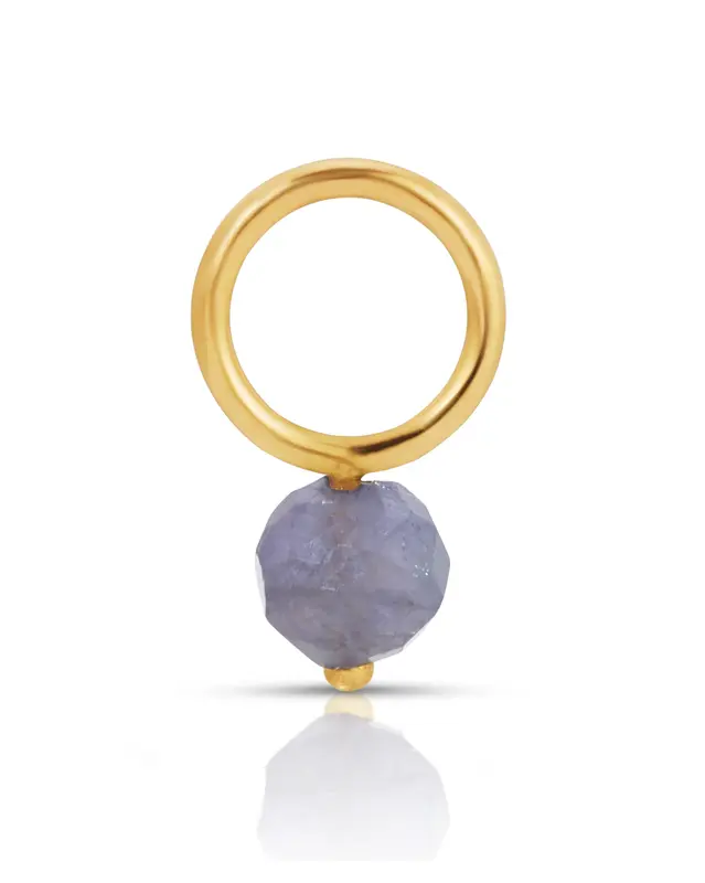 14K Fine One Love Birthstone Charms | Month/Gemstone: December - Tanzanite | Metal Color: Solid Gold