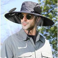 UV protection sunshade cross-border explosion  summer  protection sun protection air conditioner fan fisherman sun Solar Powe...