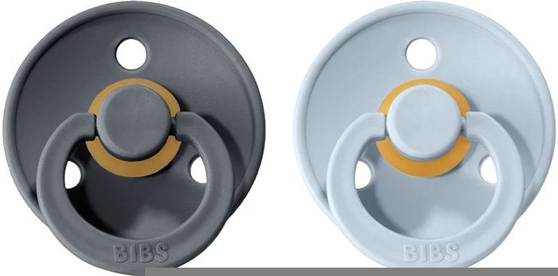 Bibs Color Natural Rubber Size 1: 0+ Months Pacifier Iron / Baby Blue 2 Pcs