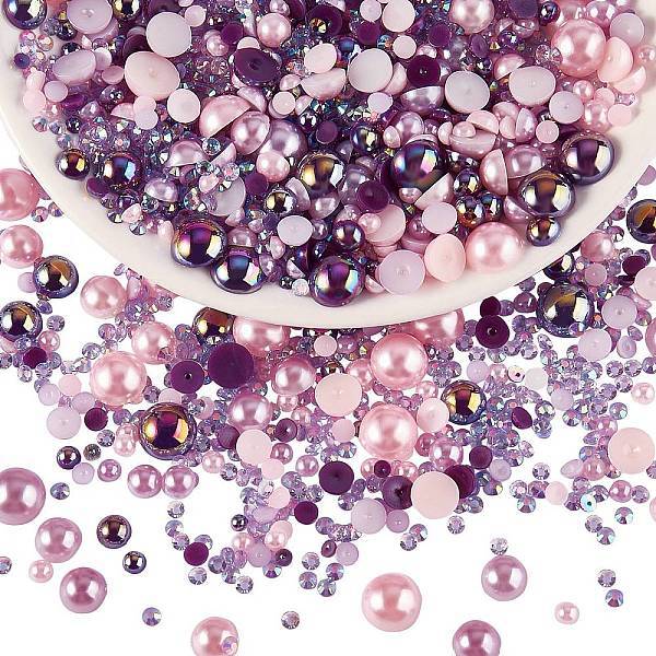 60g Resin patch multi size mixed pearl patch DIY jewelry accessories(2 bags)