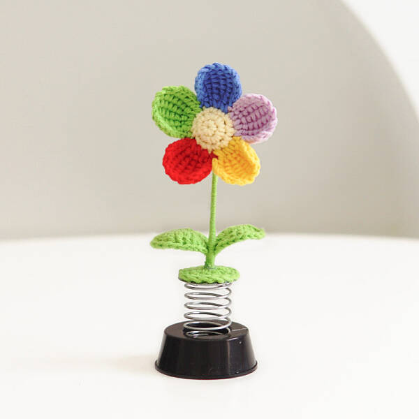 Cute Yarn Flower Spring Car Dashboard Ornament