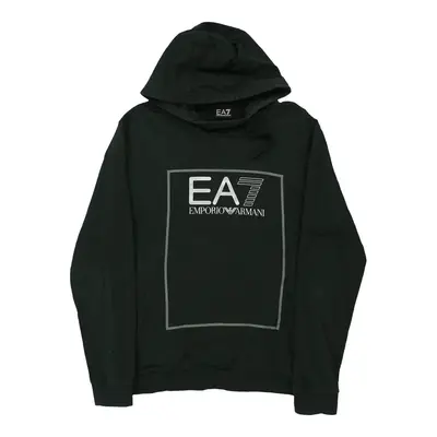 Ea7 Spellout Hoodie - XL Black Cotton