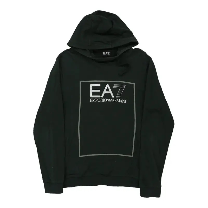 Ea7 Spellout Hoodie - XL Black Cotton