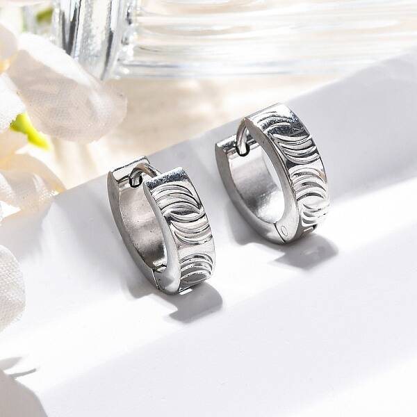 304 Stainless Steel Polishing effect Hoop Earrings