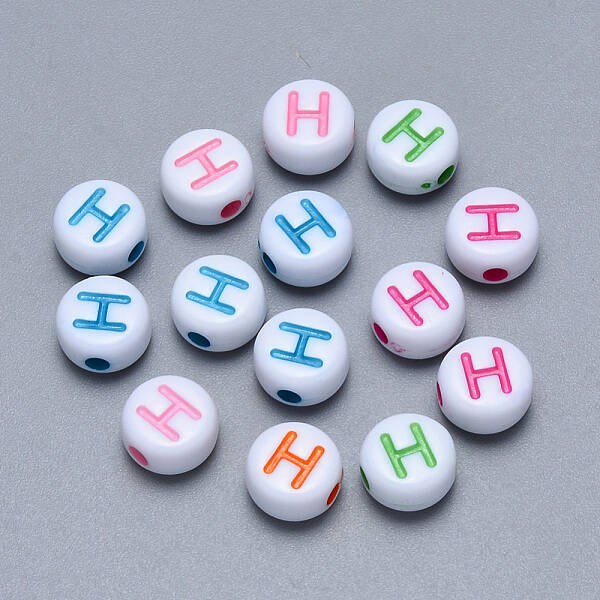 Craft Acrylic Horizontal Hole Letter Beads
