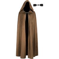 Medieval Cloak with Hood JPXH Renaissance Hooded Cape for Men and Women
