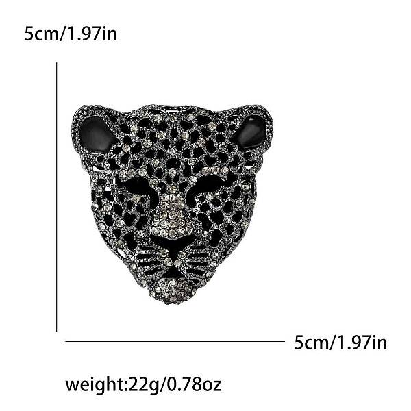 Head of Leopard Rhinestone Pins