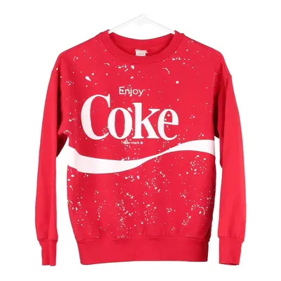 Coca-Cola Sweatshirt - Small Red Cotton
