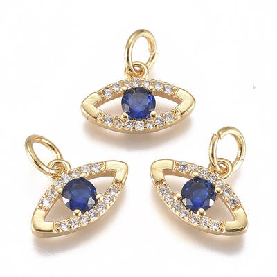 Brass Micro Pave Cubic Zirconia Charms
