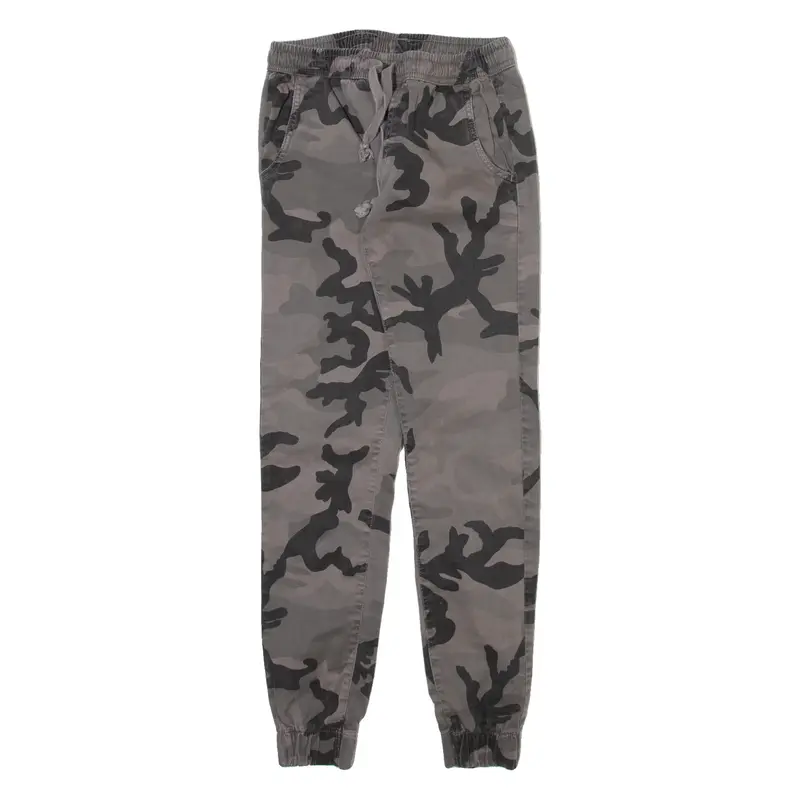 URBAN CLASSICS Camo Jogger Style Mens Trousers Grey Relaxed Tapered W24 L29