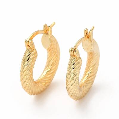 Rack Plating Brass Round Hoop Earrings for Women