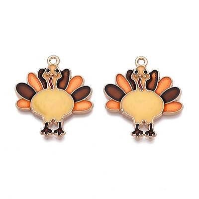 Thanksgiving Day Theme Alloy Enamel Pendants