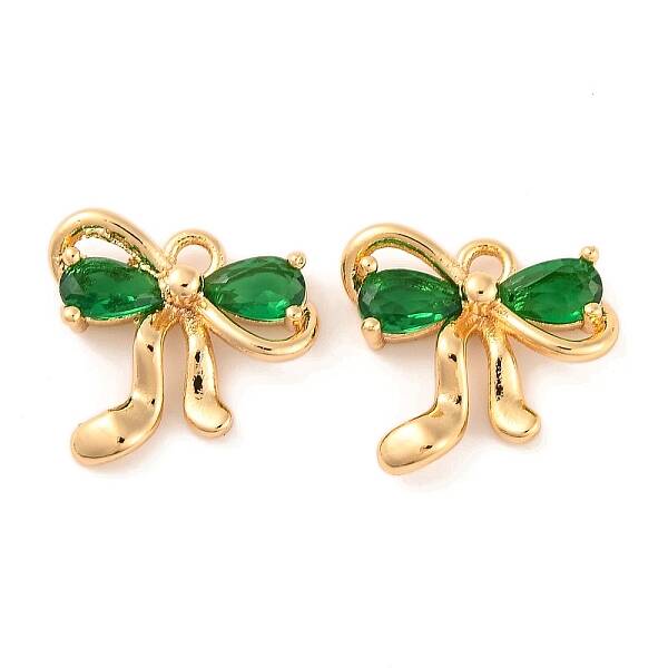Brass Micro Pave Cubic Zirconia Charms