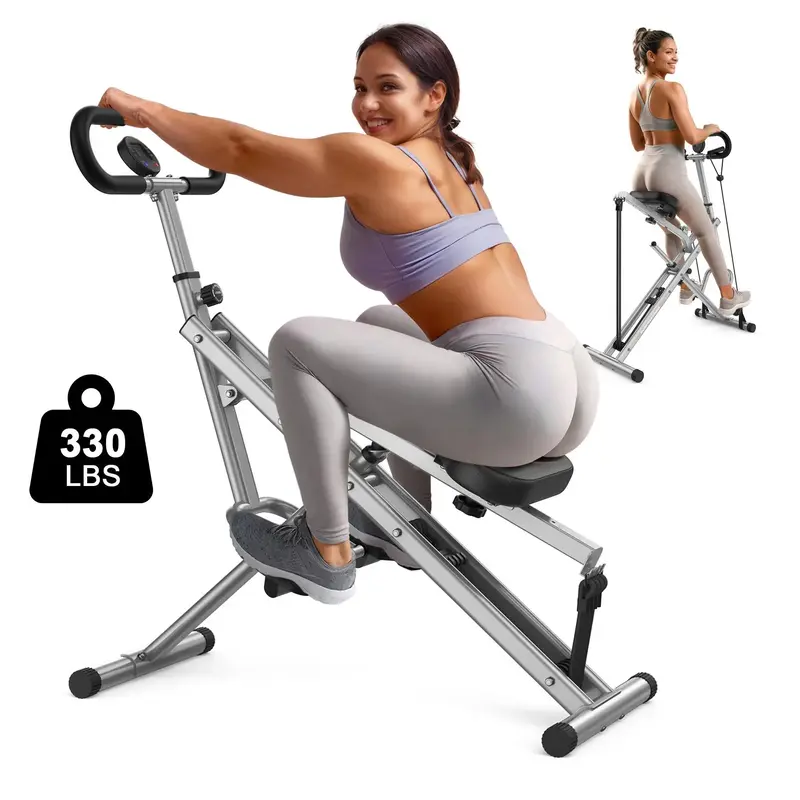 Flybird Squat Fitness Machine , Ride & Rowing Motion for Glutes, Thighs, Abs, and Leg Strength Training at Home, Foldable Cor...