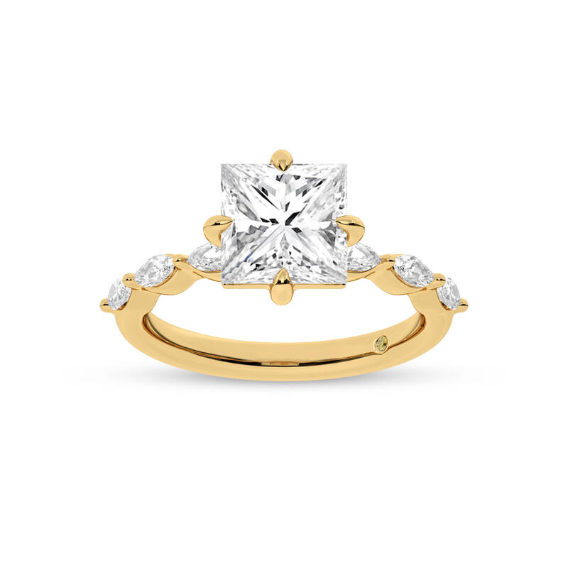 Cabo Princess Cut Lab Grown Diamond Engagement Ring | 14K Yellow Gold 1 5/8 CT. TW.