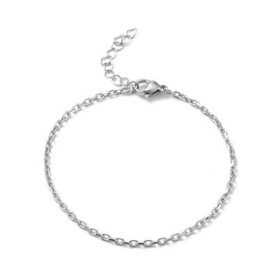 Non-Tarnish 304 Stainless Steel Cable Chain Bracelet for Men Women