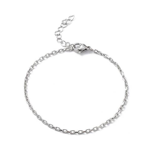 Non-Tarnish 304 Stainless Steel Cable Chain Bracelet for Men Women