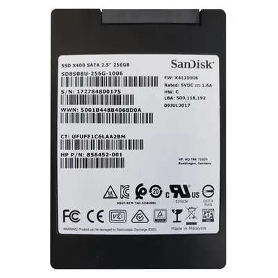 856452-001 HP 256GB Triple-Level Cell SATA 6Gb/s 2.5-Inch Solid State Drive