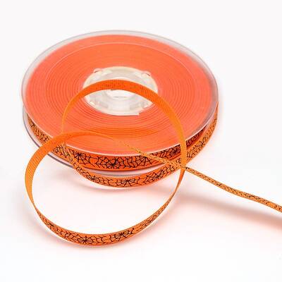 Halloween Ornaments Spider Web Pattern Printed Grosgrain Ribbons