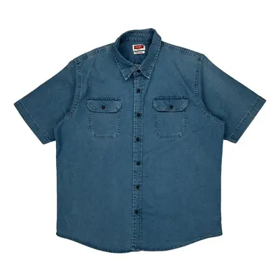 Wrangler Denim Shirt - XL Blue Cotton Blend