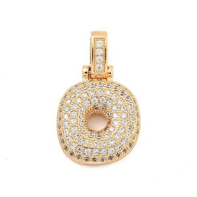 Brass Micro Pave Clear Cubic Zirconia Pendants