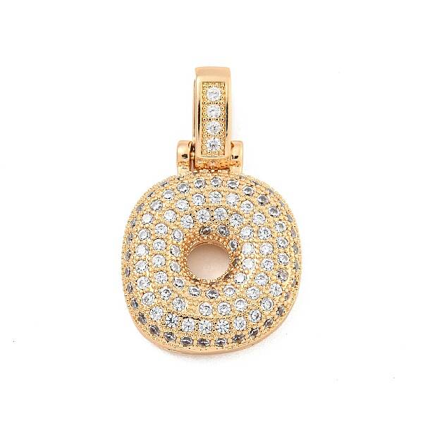 Brass Micro Pave Clear Cubic Zirconia Pendants