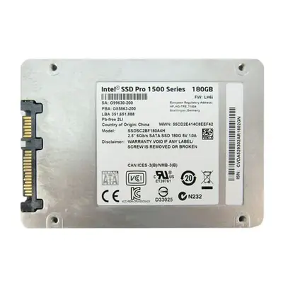 SSDSC2BF180A401 Intel Pro 1500 180GB Multi-Level Cell SATA 6Gb/s 2.5-Inch Solid State Drive