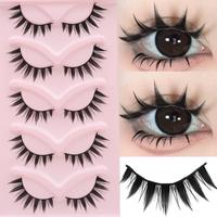 Natural Look Comic False Eyelashes, 1 Box Reusable Wispy Faux Cluster Lashes, Volumized False Eyelashes for Women and Girls E...