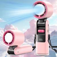 3-in-1 Handheld Turbo Cooling Fan, Portable Silent Adjustable Rotating Fan, with LED Light, Type-C for Outdoor Activities,Tra...